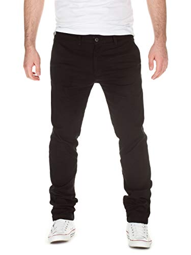 WOTEGA - Schwarze Herren Chinohose - Modell 140 - Baumwoll Chino Slim Fit, Schwarz (Black 95001), W31/L34 von WOTEGA