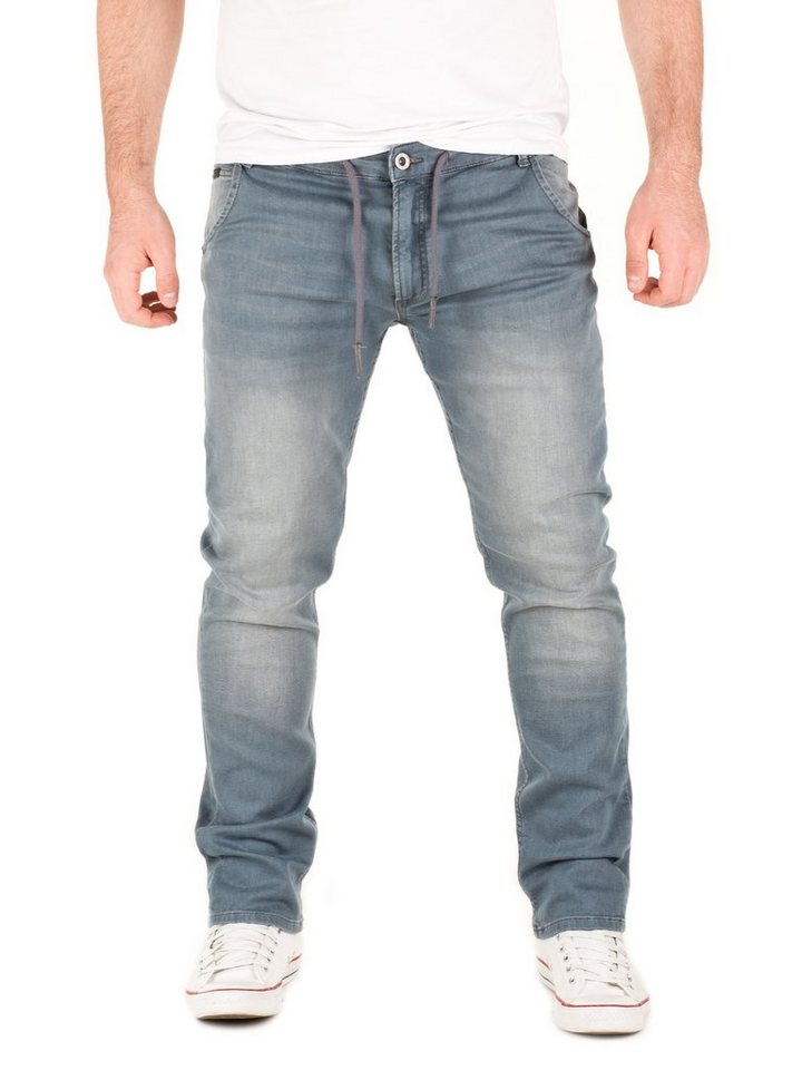 WOTEGA Slim-fit-Jeans Herren Jogginghose in Jeans-Look Joshua Stretch Hose in Jogging Jeans Sweathosen Denim von WOTEGA