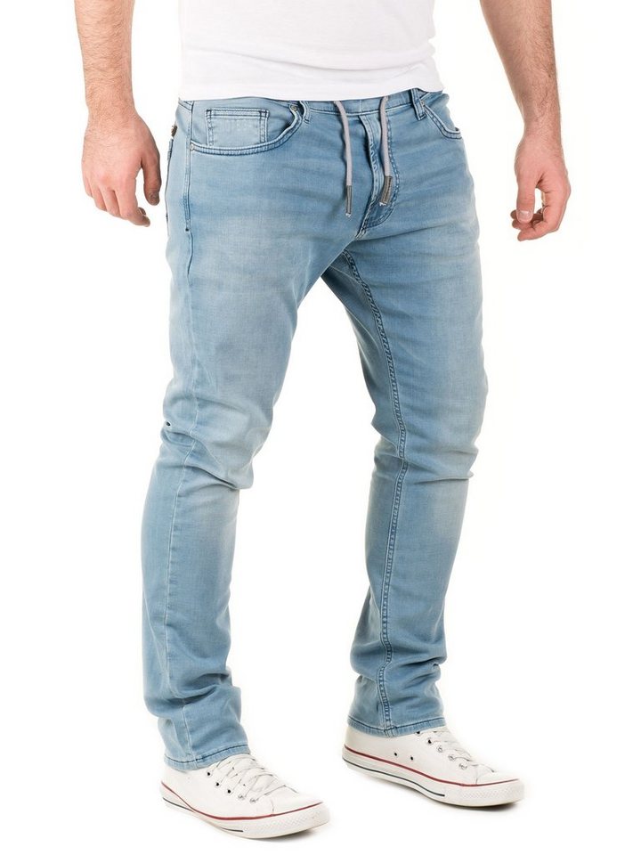 WOTEGA Slim-fit-Jeans Herren Jogginghose in Jeans-Look Noah Stretch Hose in Jogging Jeans Sweathosen Denim von WOTEGA