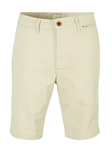 WOTEGA Spring - Slim Fit Chino Short Herren - Beige Männer Shorts - Stretch Baumwoll Chinohose, Beige (Light Taupe 161210), W34 von WOTEGA