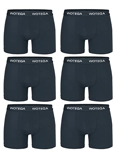 WOTEGA Joe - 6er Pack Unterhosen Männer - Basic Herren Boxershorts - Baumwoll Unterhosen - Herrenunterwäsche, Grau (Castlerock 180201), M von WOTEGA