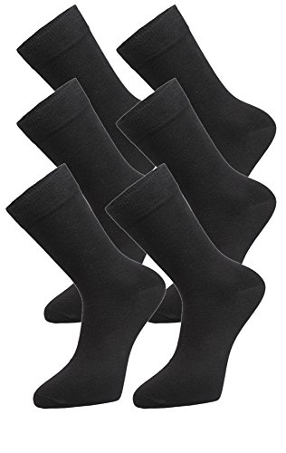 WOTEGA freizeit sport fitness outdoor arbeit business business-socken verschieden grösse 43 44 45 46 baumwollsocken weiche, 6er Pack schwarz (1001). von WOTEGA