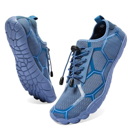 WOTTE Herren Wasserschuhe Schnelltrocknende Barfußschuhe Leichte Atmungsaktive Aquaschuhe für Strandbootfahren Angeln Yoga Tauchen Schnorcheln Surfen von WOTTE