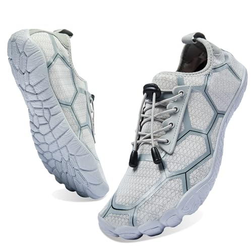 WOTTE Herren Wasserschuhe Schnelltrocknende Barfußschuhe Leichte Atmungsaktive Aquaschuhe für Strandbootfahren Angeln Yoga Tauchen Schnorcheln Surfen von WOTTE