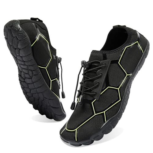 WOTTE Herren Wasserschuhe Schnelltrocknende Barfußschuhe Leichte Atmungsaktive Aquaschuhe für Strandbootfahren Angeln Yoga Tauchen Schnorcheln Surfen von WOTTE