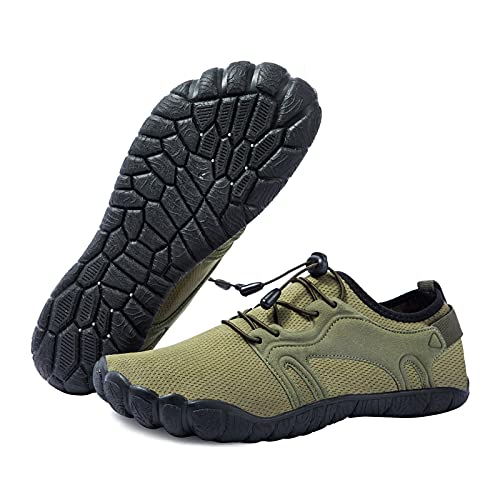 WOTTE Herren Wasserschuhe Schnelltrocknende Barfußschuhe Leichte Atmungsaktive Aquaschuhe für Strandbootfahren Angeln Yoga Tauchen Schnorcheln Surfen von WOTTE