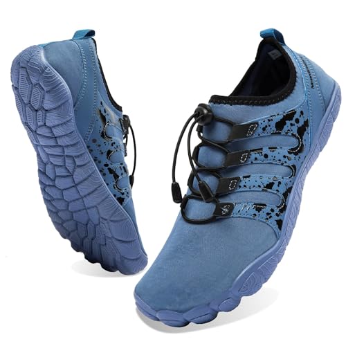 WOTTE Herren Wasserschuhe Schnelltrocknende Barfußschuhe Leichte Atmungsaktive Aquaschuhe für Strandbootfahren Angeln Yoga Tauchen Schnorcheln Surfen von WOTTE