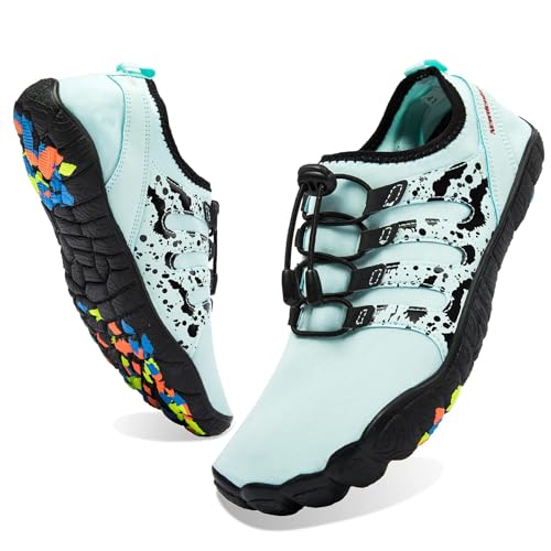 WOTTE Herren Wasserschuhe Schnelltrocknende Barfußschuhe Leichte Atmungsaktive Aquaschuhe für Strandbootfahren Angeln Yoga Tauchen Schnorcheln Surfen von WOTTE