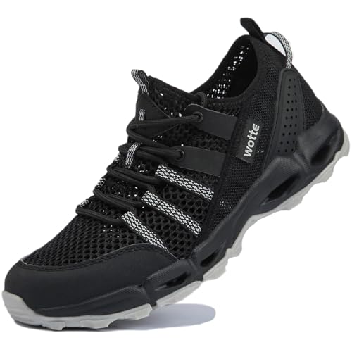 WOTTE Wanderschuhe Damen Trekkingschuhe Leicht rutschfeste Outdoor-Sportschuhe Atmungsaktive Mesh Sommer Fahrradschuhe Wasserschuhe Schwarz 37 EU WOTTE Wanderschuhe Damen Trekkingschuhe Leicht rutschfeste Outdoor-Sportschuhe Atmungsaktive Mesh Sommer Fahrradschuhe Wasserschuhe Schwarz 37 EU von WOTTE