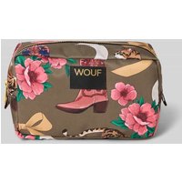WOUF Kosmetiktasche mit Label-Patch Modell 'Rodeo' in Oliv, Größe 1 von WOUF