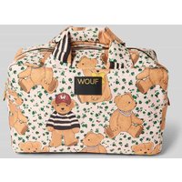 WOUF Kosmetiktasche mit Logo-Patch Modell 'Cute' in Beige, Größe 1 von WOUF
