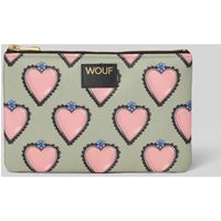 WOUF Kosmetiktasche mit Logo-Patch Modell 'Glow' in Schilf, Größe 1 von WOUF