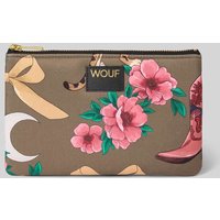 WOUF Kosmetiktasche mit Logo-Patch Modell 'Rodeo' in Oliv, Größe 1 von WOUF