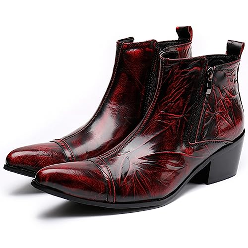 WOUFO Herren Leder Stiefel, Chukka-Stiefel,Freizeitschuhe Stiefeletten (adult, men, numeric_46, numeric, eu_footwear_size_system, medium) von WOUFO