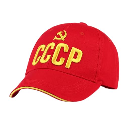 WOUND Basecap Herren CCCP UDSSR Baseballmütze Baumwolle Russisches Nationalemblem Stickerei Snapback Caps Für Männer Frauen Verstellbare Visiermütze,Rot,Einheitsgröße von WouND