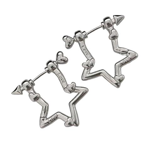 1 Paar Stilvolle Stollen Ohrringe Hohlohrschstene Sternform Multifirtional Ohrschmuck Party Accessoires Legierungstextur von WOURRD
