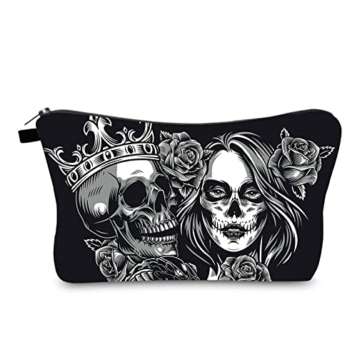 Schädeldruck Make Up Make Up Toilettenbeutel Halloween Reißverschluss Reisebereich Großkapazität Kosmetikbeutel Container Für Frauen Männer von WOURRD