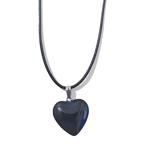 WOURRD Naturstein Anhänger Halskette Herz Formkristall Augenprogrammat Für Frauen Männer Schmuck Making Halskette Charme Geschenk von WOURRD