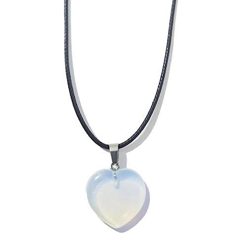 WOURRD Naturstein Anhänger Halskette Herz Formkristall Augenprogrammat Für Frauen Männer Schmuck Making Halskette Charme Geschenk von WOURRD