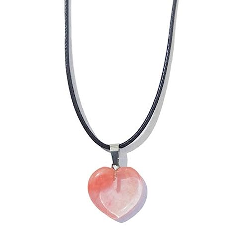 WOURRD Naturstein Anhänger Halskette Herz Formkristall Augenprogrammat Für Frauen Männer Schmuck Making Halskette Charme Geschenk von WOURRD