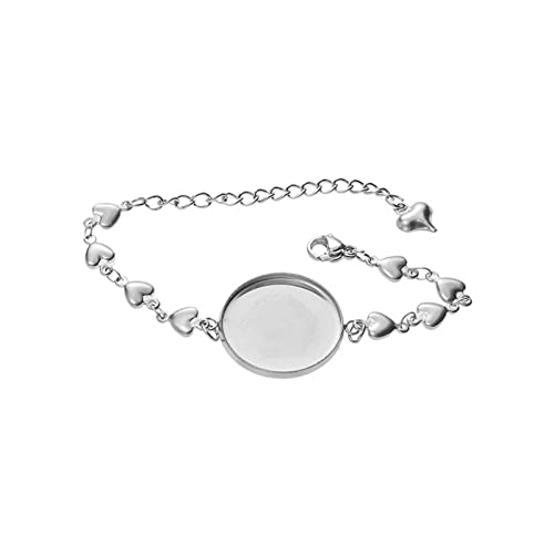 WOURRD Schmuck Basis Basis Runde Lünette Tablett Runde Armband Lünette Tablett Leere Armreifen 20mm Schmuck Basis Basis Basishandwerk Werkzeug von WOURRD