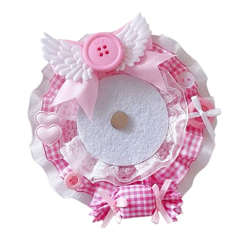 WOURRD Spitzen Abzeichen Display Mit Candy Factor. Eleganter Button Abzeichen Display Ständer Mit Spitzen Und Bonbon Designs Für Stilvolle Outfits von WOURRD