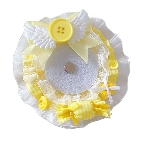 WOURRD Spitzen Abzeichen Display Mit Candy Factor. Eleganter Button Abzeichen Display Ständer Mit Spitzen Und Bonbon Designs Für Stilvolle Outfits von WOURRD