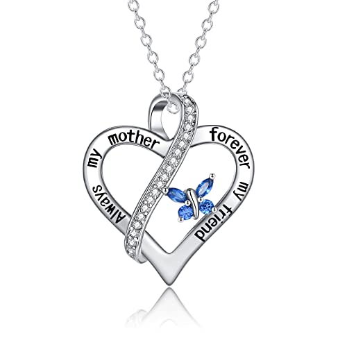 WOVEE Muttertagsgeschenk Sterling Silber 925 Kette Anhänger Schmetterling Zirkonia Herz Bestes Muttertag Halskette Geschenke für die Mutter Mama Oma Damen Frauen mit Geschenkbox von WOVEE