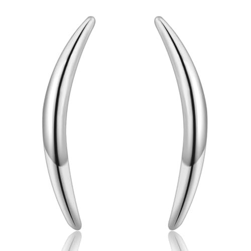 WOVEE Zarte Mondsichel Ohrstecker Mini Halbmond Ohrringe Mond Schlichte Stecker Silber Damen Schmuck Geschenke von WOVEE