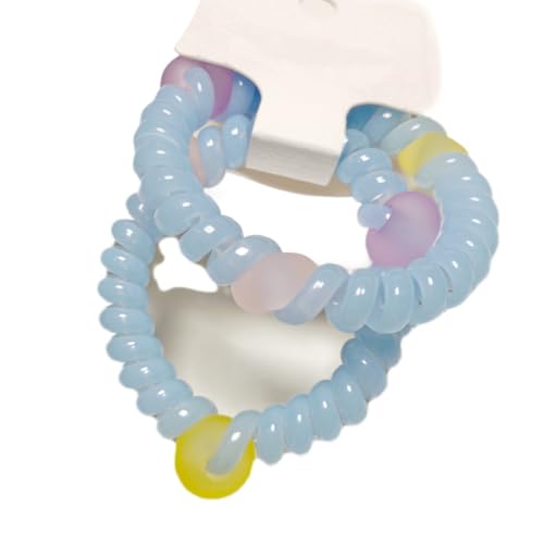 Extra starke und rutschfeste Baumwoll-Haarbänder Haargummis für Frauen und Mädchen Workout Hochzeit Haarschmuck (2 jelly blue,multicolor) von WOVSTNOV