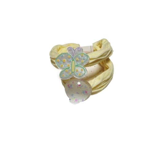 Extra starke und rutschfeste Baumwoll-Haarbänder Haargummis für Frauen und Mädchen Workout Hochzeit Haarschmuck (2 yellow butterflies,multicolor) von WOVSTNOV