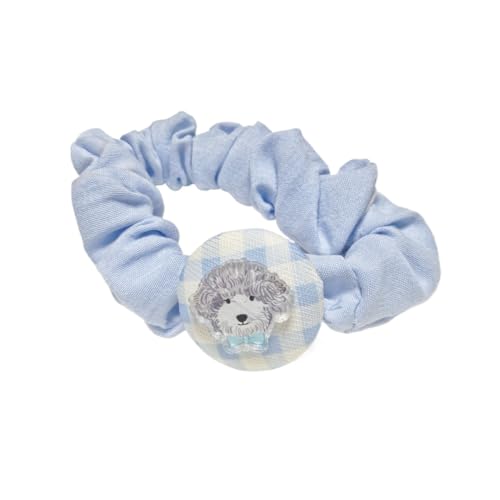 Extra starke und rutschfeste Baumwoll-Haarbänder Haargummis für Frauen und Mädchen Workout Hochzeit Haarschmuck (Blue Dog,multicolor) von WOVSTNOV