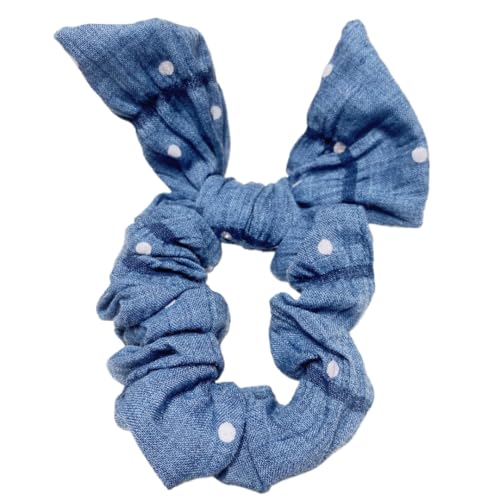 Extra starke und rutschfeste Baumwoll-Haarbänder Haargummis für Frauen und Mädchen Workout Hochzeit Haarschmuck (Blue Polka Dot,multicolor) von WOVSTNOV