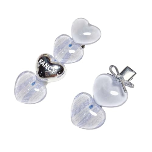 Extra starke und rutschfeste Baumwoll-Haarbänder Haargummis für Frauen und Mädchen Workout Hochzeit Haarschmuck (Blue heart,multicolor) von WOVSTNOV