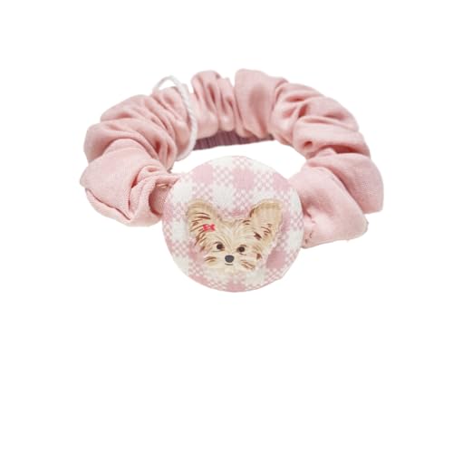 Extra starke und rutschfeste Baumwoll-Haarbänder Haargummis für Frauen und Mädchen Workout Hochzeit Haarschmuck (Pink Dog,multicolor) von WOVSTNOV
