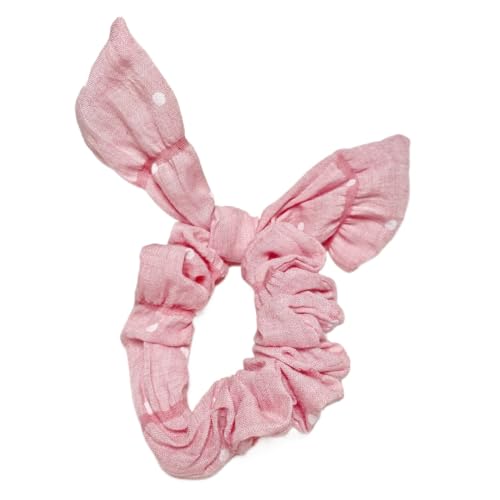 Extra starke und rutschfeste Baumwoll-Haarbänder Haargummis für Frauen und Mädchen Workout Hochzeit Haarschmuck (Pink polka dot,multicolor) von WOVSTNOV