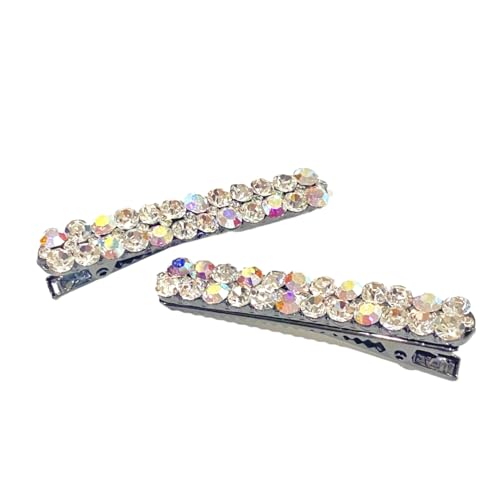 Glitzernde Kristall-Haarnadeln Strass-Kristall-Haarspangen Clips Glitzer-Haarschmuck für Frauen und Mädchen (6cm flash white pair) von WOVSTNOV