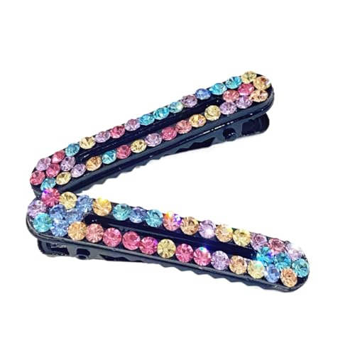 Glitzernde Kristall-Haarnadeln Strass-Kristall-Haarspangen Clips Glitzer-Haarschmuck für Frauen und Mädchen (A pair of 4.5cm colored diamonds) von WOVSTNOV