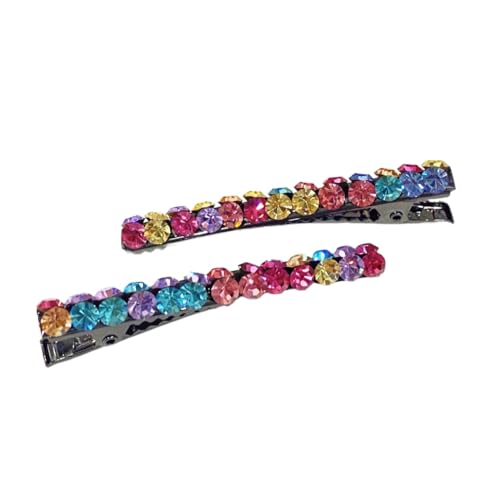 Glitzernde Kristall-Haarnadeln Strass-Kristall-Haarspangen Clips Glitzer-Haarschmuck für Frauen und Mädchen (A pair of 6cm colored diamonds) von WOVSTNOV