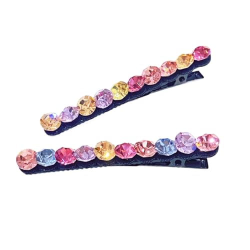 Glitzernde Kristall-Haarnadeln Strass-Kristall-Haarspangen Clips Glitzer-Haarschmuck für Frauen und Mädchen (A pair of 7cm colored diamonds) von WOVSTNOV