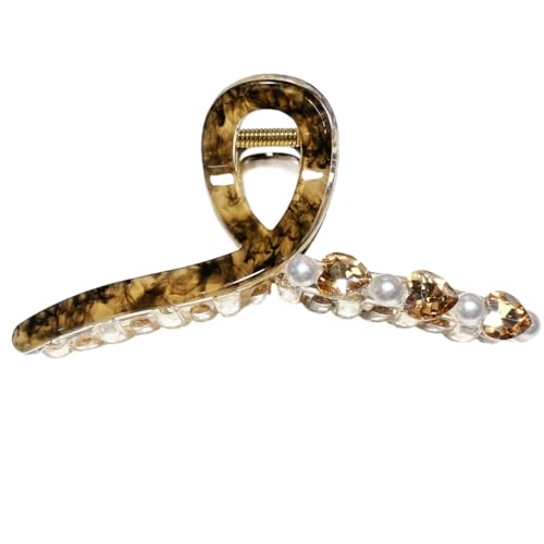 Starker Halt und rutschfeste Haarkrallenclips für Frauen und Mädchen Handgemachte Haarkrallenclips und Barrettes (Amber 13cm) von WOVSTNOV