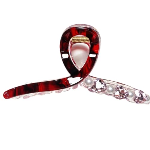 Starker Halt und rutschfeste Haarkrallenclips für Frauen und Mädchen Handgemachte Haarkrallenclips und Barrettes (Burgundy 13cm) von WOVSTNOV