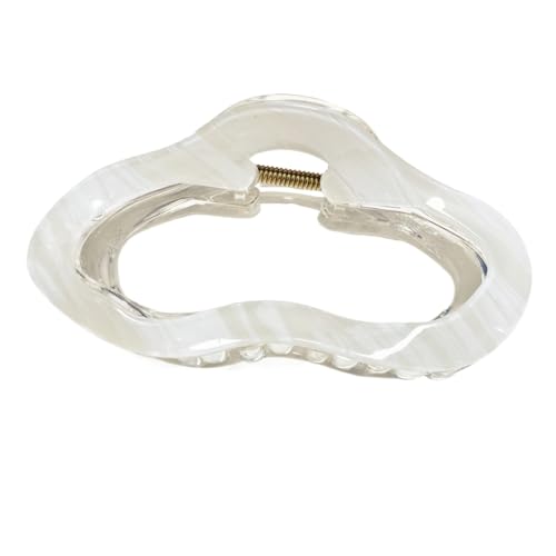Starker Halt und rutschfeste Haarkrallenclips für Frauen und Mädchen Handgemachte Haarkrallenclips und Barrettes (Milk white 10cm) von WOVSTNOV