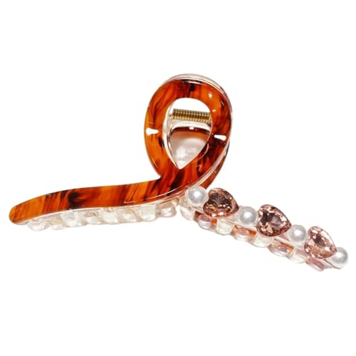 Starker Halt und rutschfeste Haarkrallenclips für Frauen und Mädchen Handgemachte Haarkrallenclips und Barrettes (Orange 13cm) von WOVSTNOV