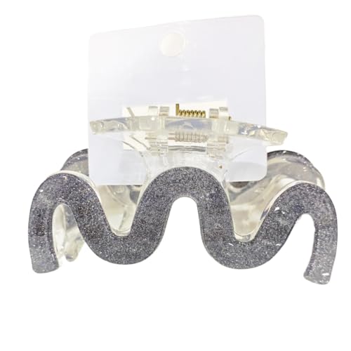 Starker Halt und rutschfeste Haarkrallenclips für Frauen und Mädchen Handgemachte Haarkrallenclips und Barrettes (Transparent black 10cm) von WOVSTNOV