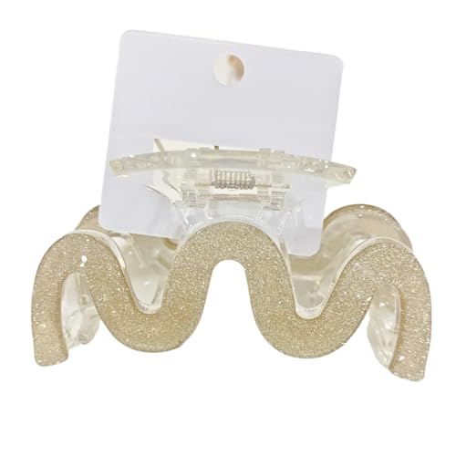 Starker Halt und rutschfeste Haarkrallenclips für Frauen und Mädchen Handgemachte Haarkrallenclips und Barrettes (Transparent gold 10cm) von WOVSTNOV