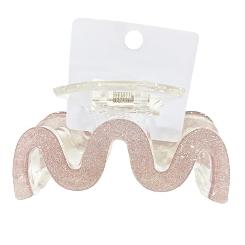 Starker Halt und rutschfeste Haarkrallenclips für Frauen und Mädchen Handgemachte Haarkrallenclips und Barrettes (Transparent pink 10cm) von WOVSTNOV