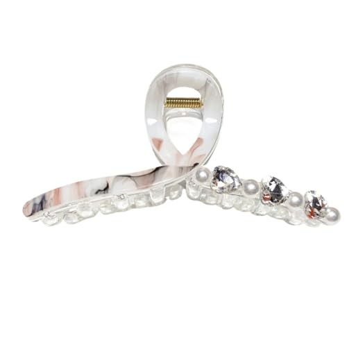 Starker Halt und rutschfeste Haarkrallenclips für Frauen und Mädchen Handgemachte Haarkrallenclips und Barrettes (White 13cm) von WOVSTNOV