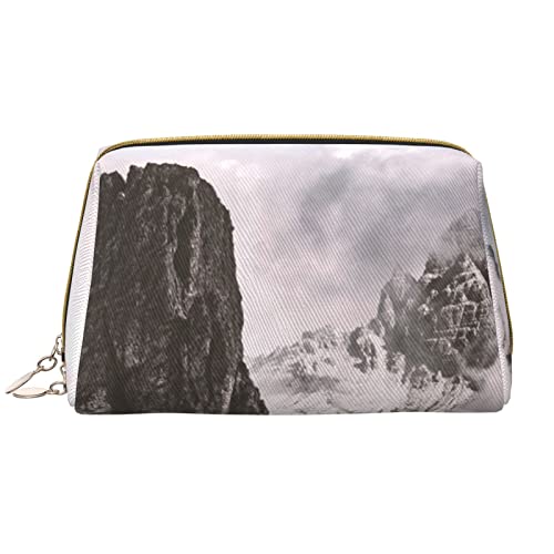 WOWBED Berge Wolken bedruckte Reise-Make-up-Tasche tragbare Kosmetiktasche große Kosmetiktasche mit Reißverschluss für Frauen und Mädchen, Weiss/opulenter Garten, Einheitsgröße von WOWBED