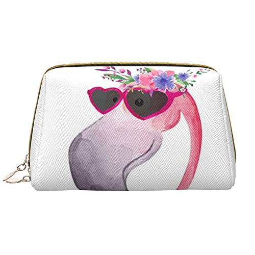 WOWBED Flamingo bedruckte Reise-Make-up-Tasche, tragbare Kosmetiktasche, große Kosmetiktasche, Organizer, Kosmetiktasche mit Reißverschluss, für Damen von WOWBED